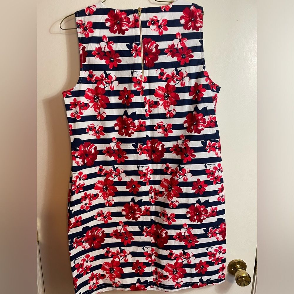 Tabitha Webb Floral Striped Sleeveless Sheath Dress sz 10 - Picture 2 of 8